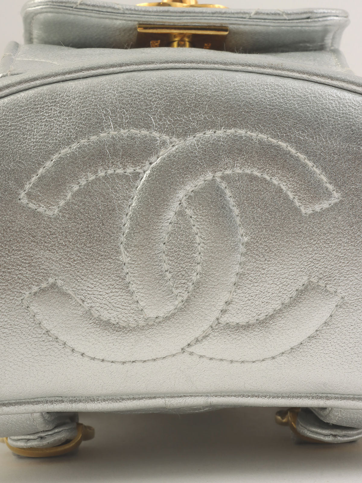 1995 Double CC Turnlock Backpack Mini Silver