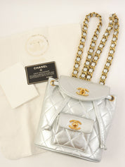 1995 双CC旋扣迷你银色背包