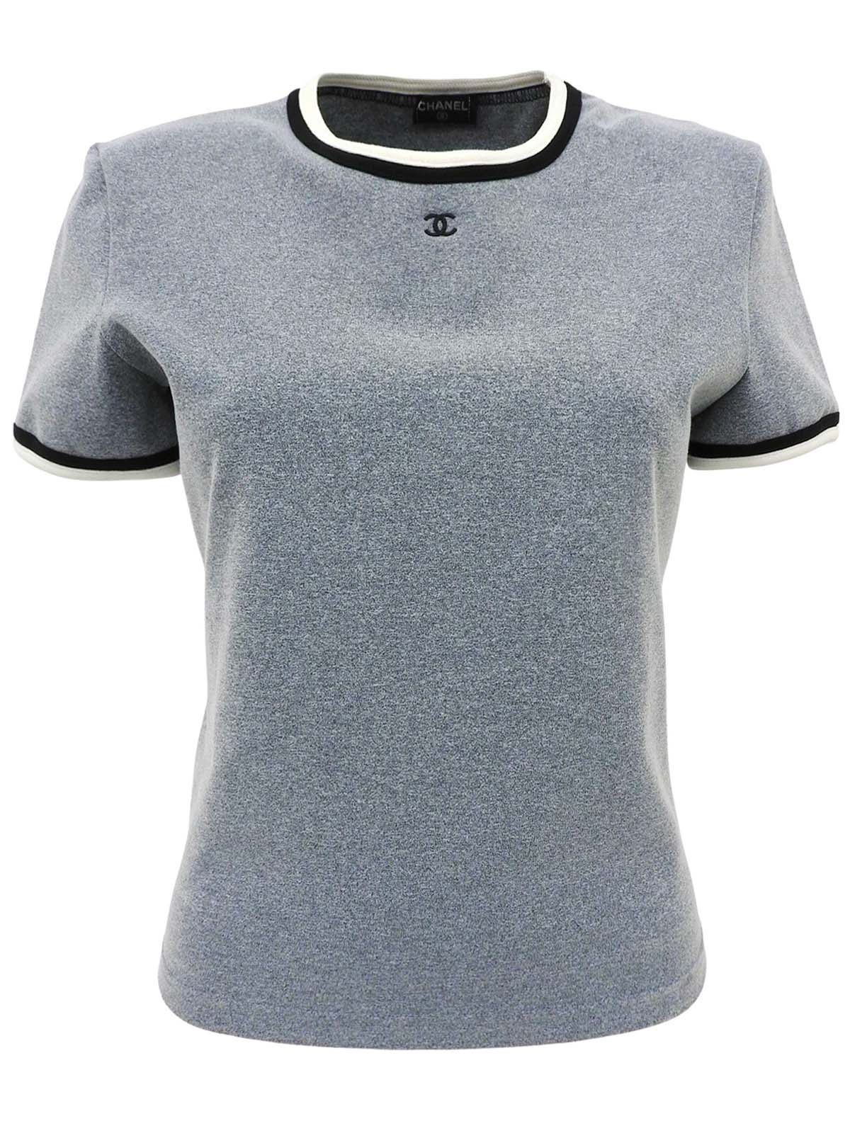 ココマーク刺半袖トップス グレー