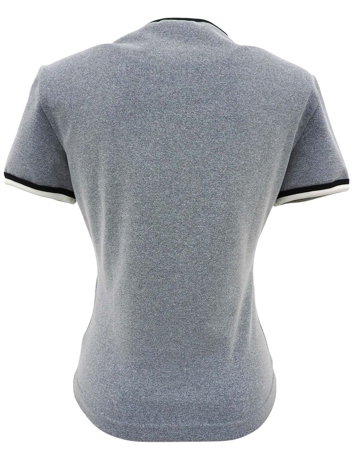 ココマーク刺繡ハーフスリーブトップス グレー