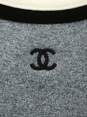 ココマーク刺繡ハーフスリーブトップス グレー