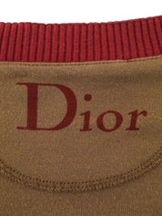 コットンラスタVネック半袖トップス ブラウン/マルチ