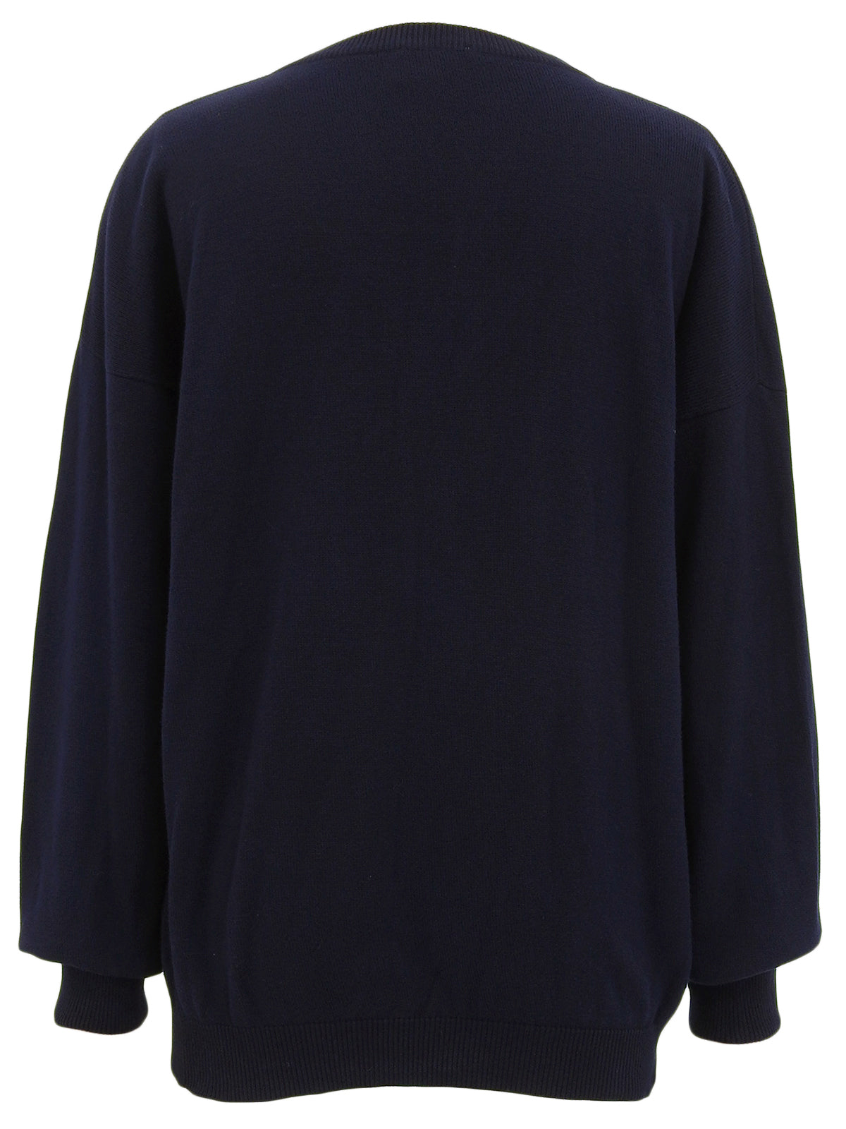 コットンニット長袖トップス ネイビー