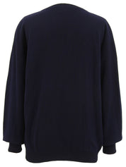 コットンニット長袖トップス ネイビー