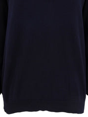 コットンニット長袖トップス ネイビー