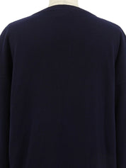 コットンニット長袖トップス ネイビー