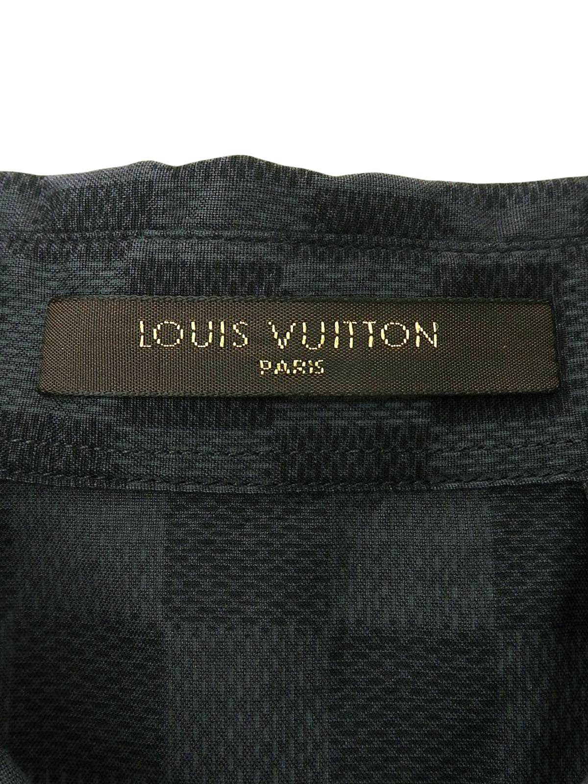 Damier Pattern Short Sleeve Shirt in Black