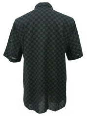 Damier Pattern Half Sleeve Shirt in Black