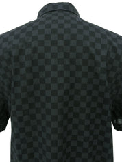 Damier Pattern Half Sleeve Shirt in Black