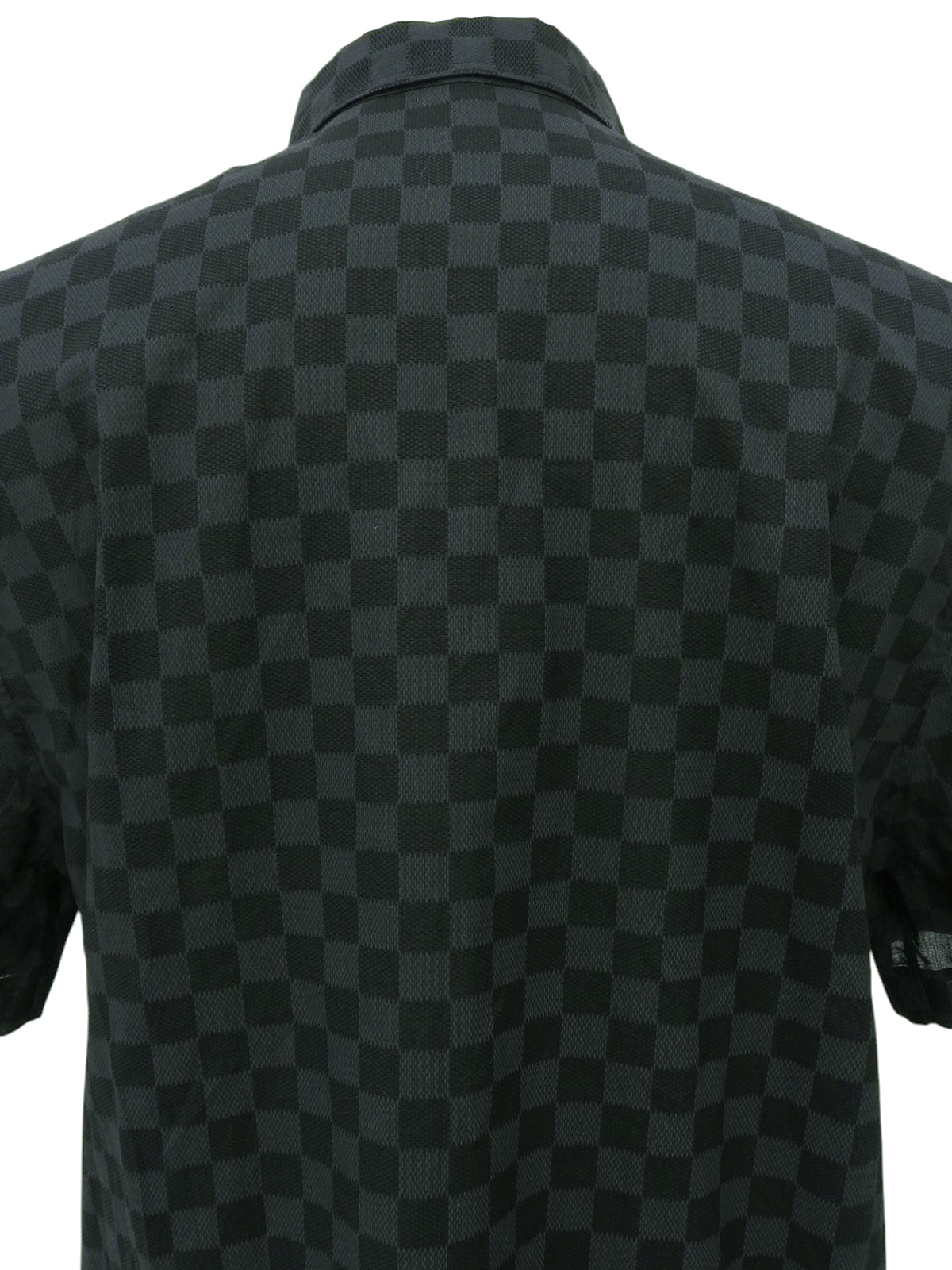 Damier Pattern Short Sleeve Shirt in Black