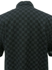 Damier Pattern Short Sleeve Shirt in Black