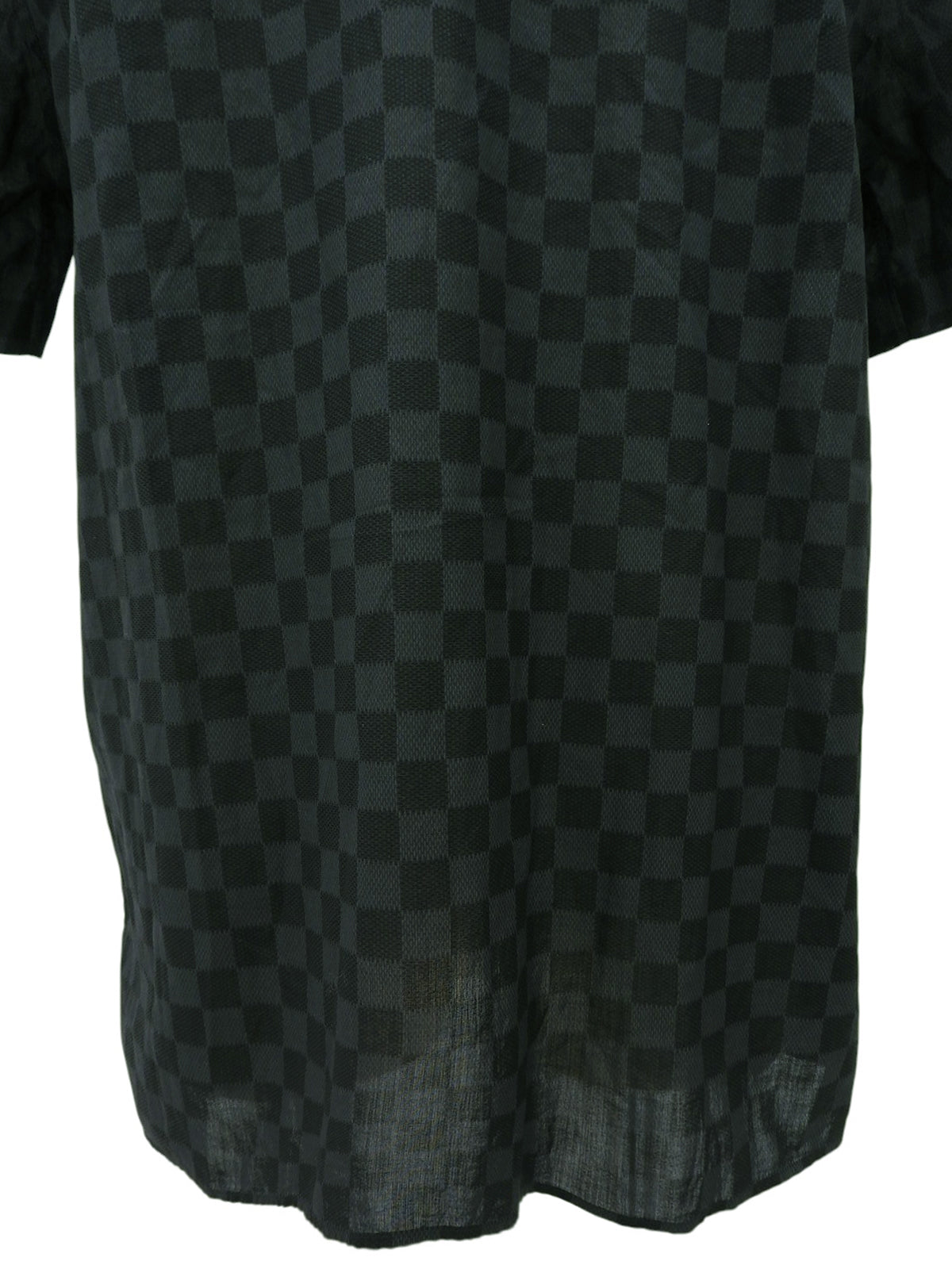Damier Pattern Short Sleeve Shirt in Black