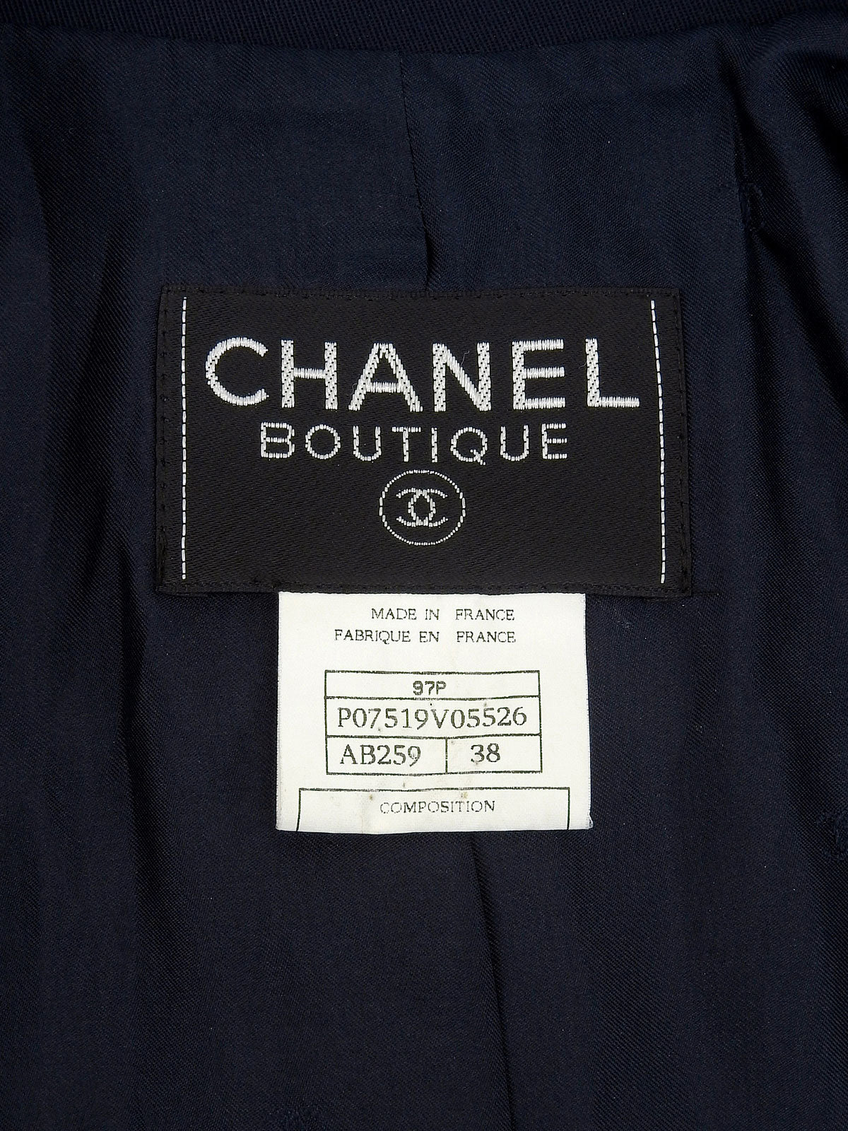 1997年製 ウール CCマークボタンダブルブレストロングコート ネイビー