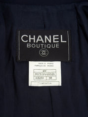 1997年製 ウール CCマークボタンダブルブレストロングコート ネイビー