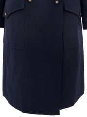 1997年製 ウール CCマークボタンダブルブレストロングコート ネイビー