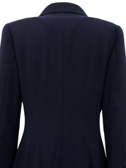 1997年製 ウール CCマークボタンダブルブレストロングコート ネイビー