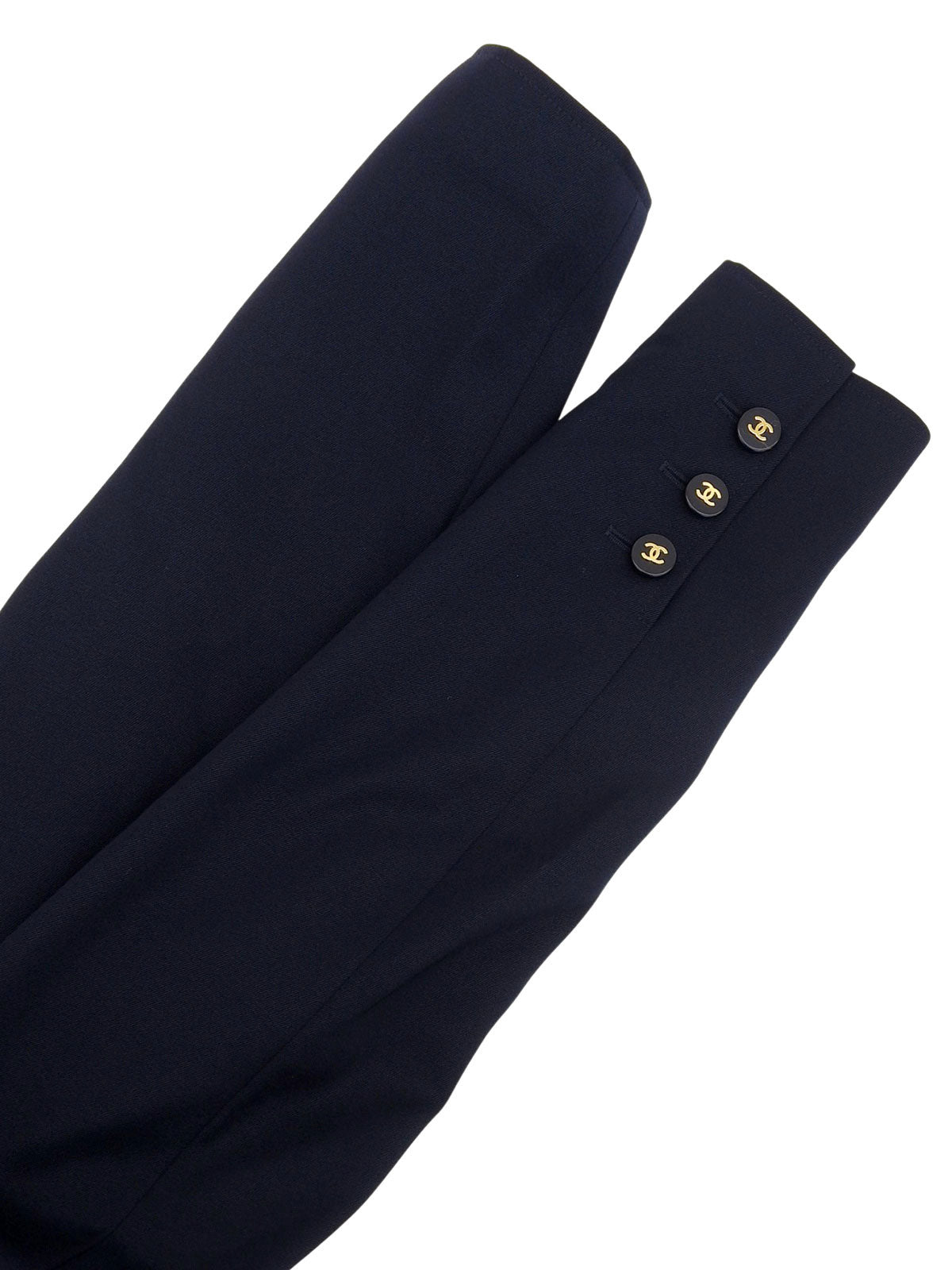 1997年製 ウール CCマークボタンダブルブレストロングコート ネイビー