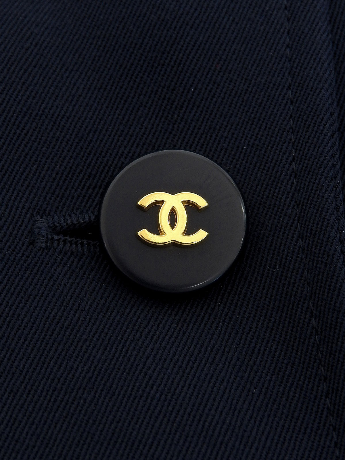 1997年製 ウール CCマークボタンダブルブレストロングコート ネイビー