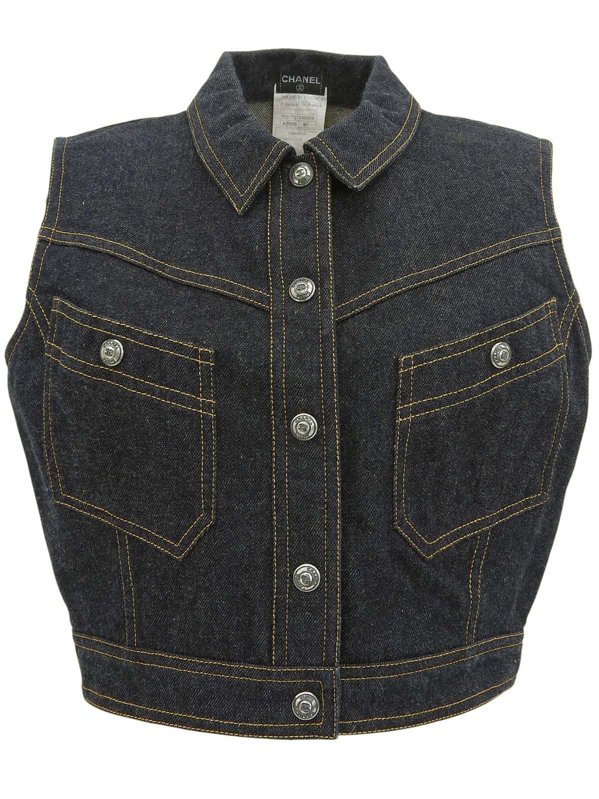 1997 CC mark button denim vest in indigo