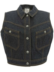 1997 CC mark button denim vest in indigo
