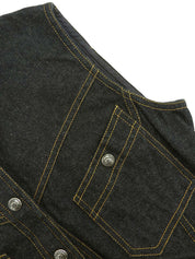 1997 CC mark button denim vest in indigo