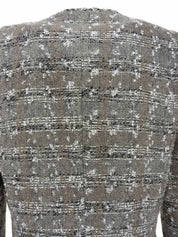 1994年製 ツイードCCマークボタンノーカラージャケット グレー/ホワイト/ブラック