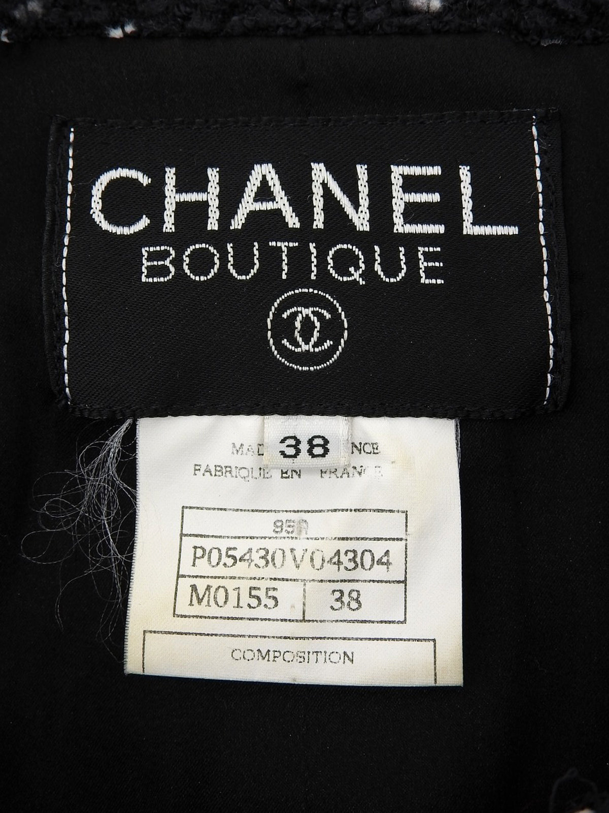 1995年製 ツイードドットCCマークボタンジャケット ブラック