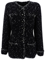 1995年製 ツイードドットCCマークボタンジャケット ブラック