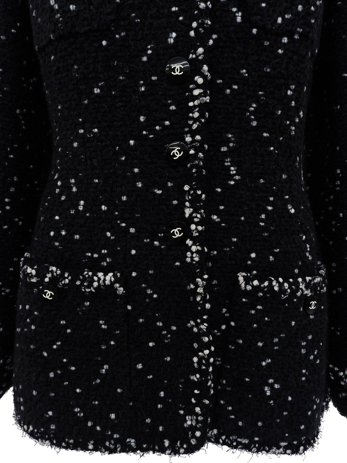 1995 Tweed Dot CC Mark Button Jacket #38 Black