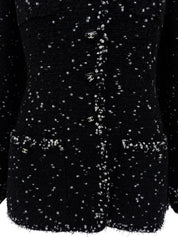 1995 Tweed Dot CC Mark Button Jacket #38 Black