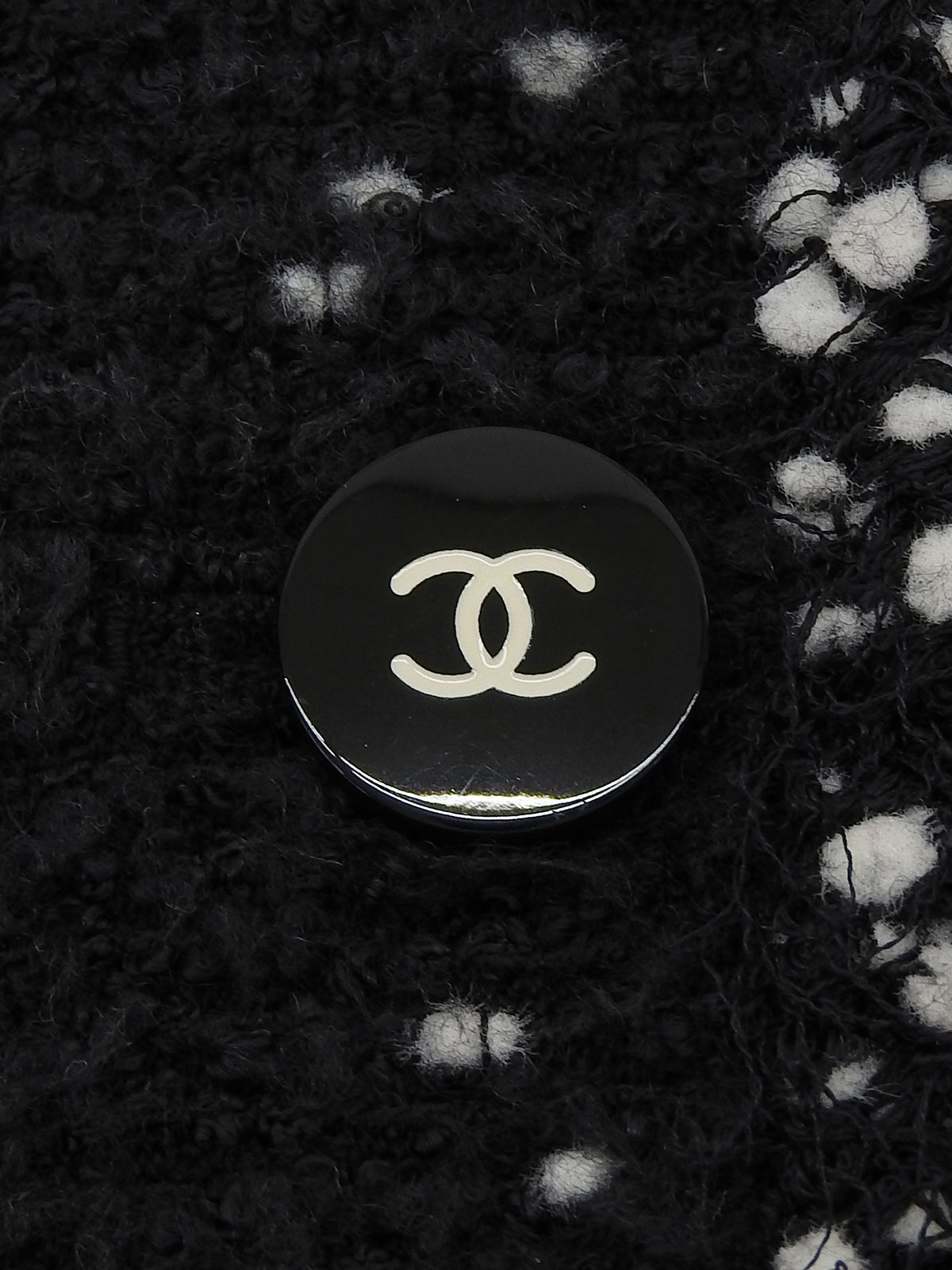 1995年製 ツイードドットCCマークボタンジャケット ブラック