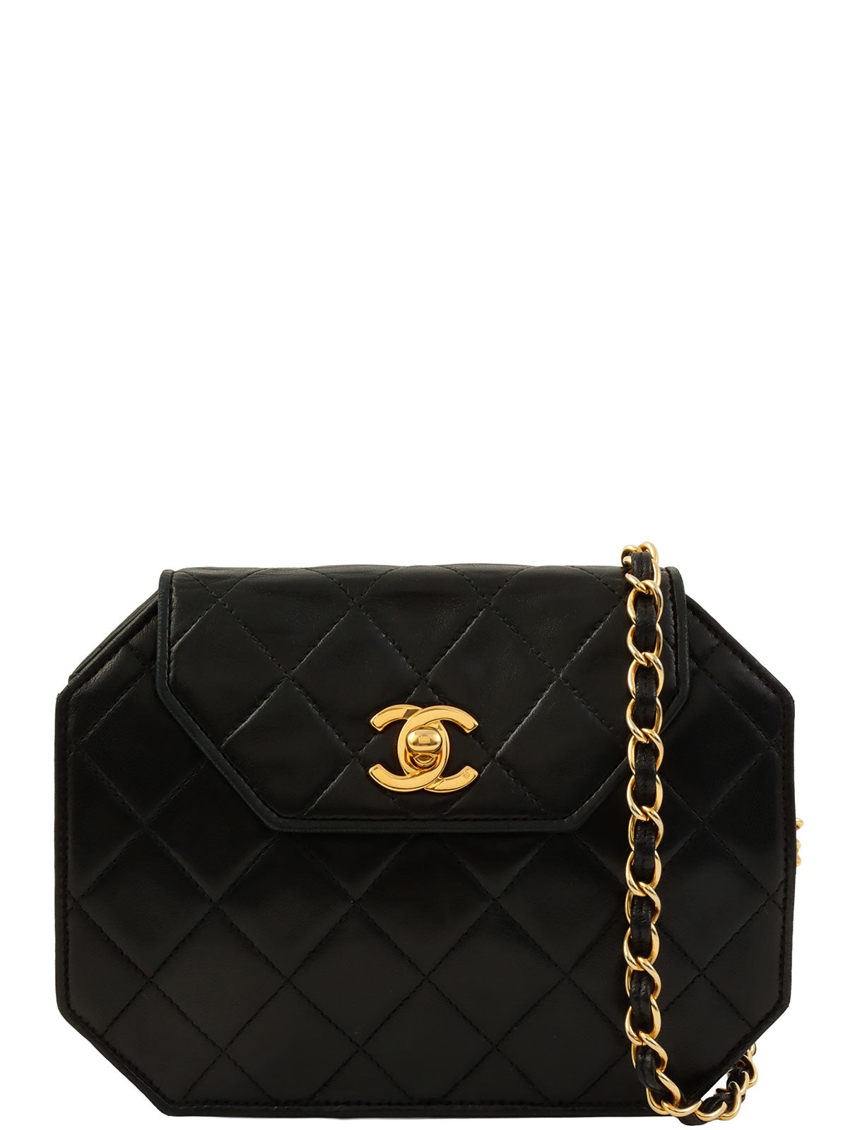 1990年頃製 オクタゴンCCターンロックチェーンショルダーバッグ ブラック