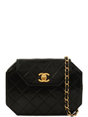 1990年頃製 オクタゴンCCターンロックチェーンショルダーバッグ ブラック