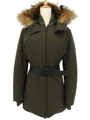 Khaki down fur jacket