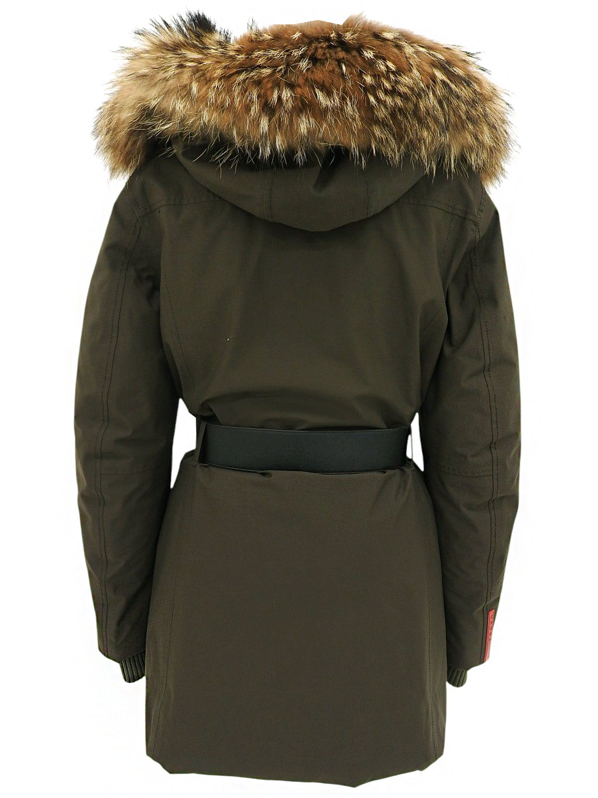 Khaki down fur jacket