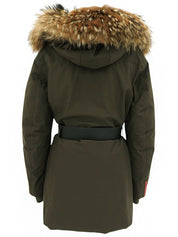 Khaki down fur jacket