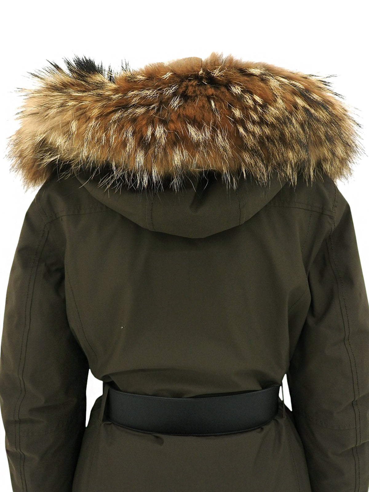 Khaki down fur jacket