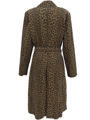 Leopard print trench coat in brown/black