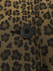 Leopard print trench coat in brown/black