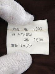 ヘリンボーンパターンロングコート　ベージュ／ブラウン