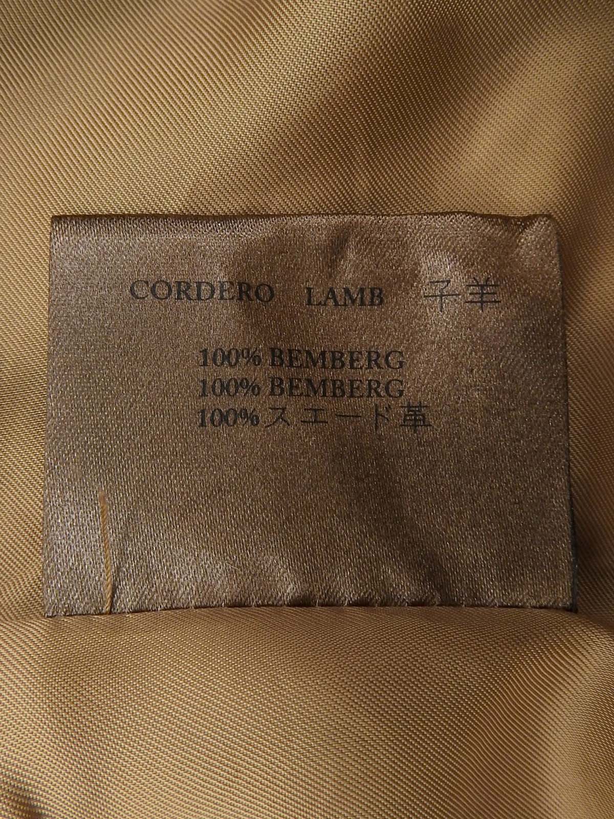 レザーロゴボタンジャケット キャメル