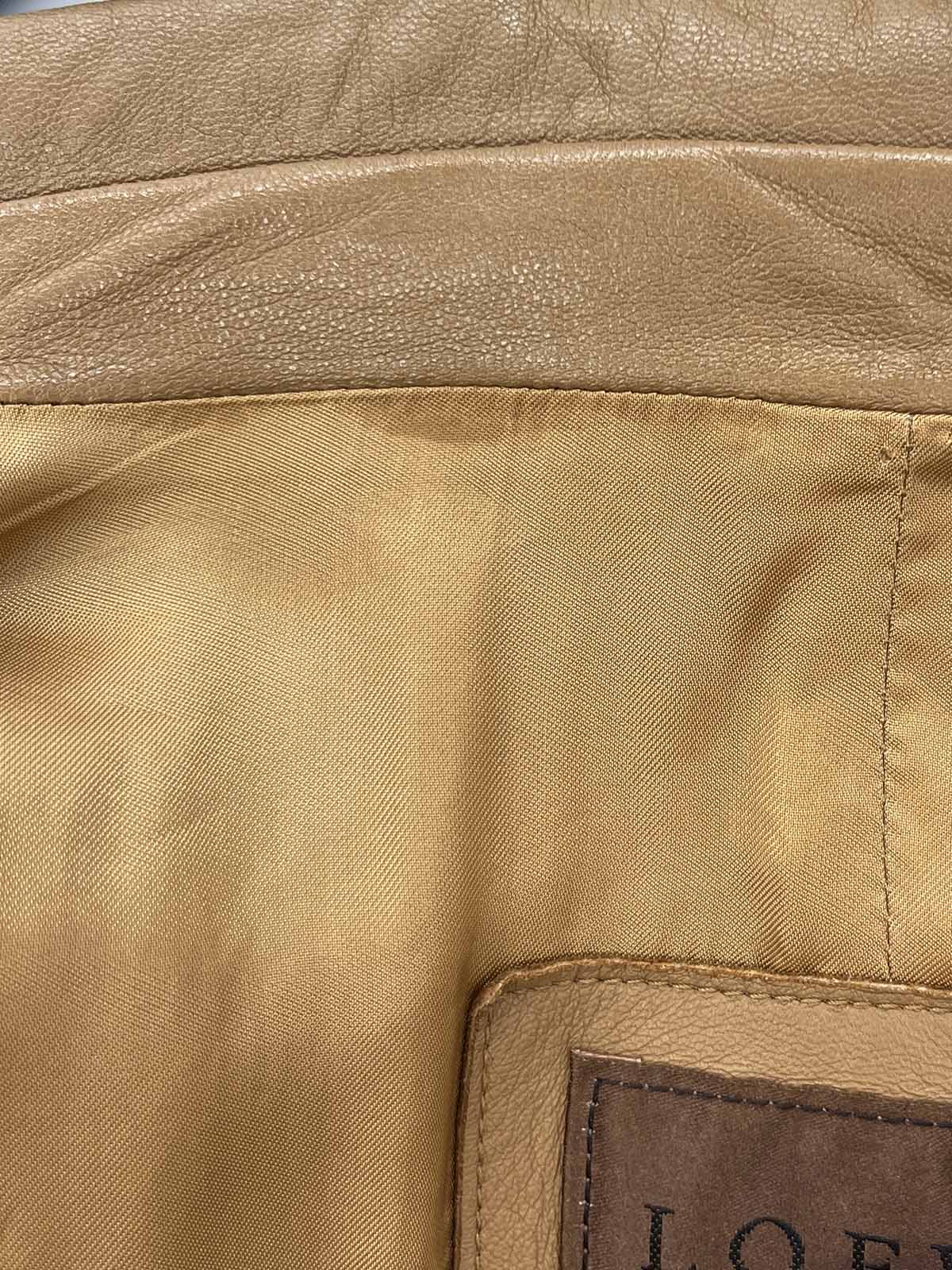 レザーロゴボタンジャケット キャメル