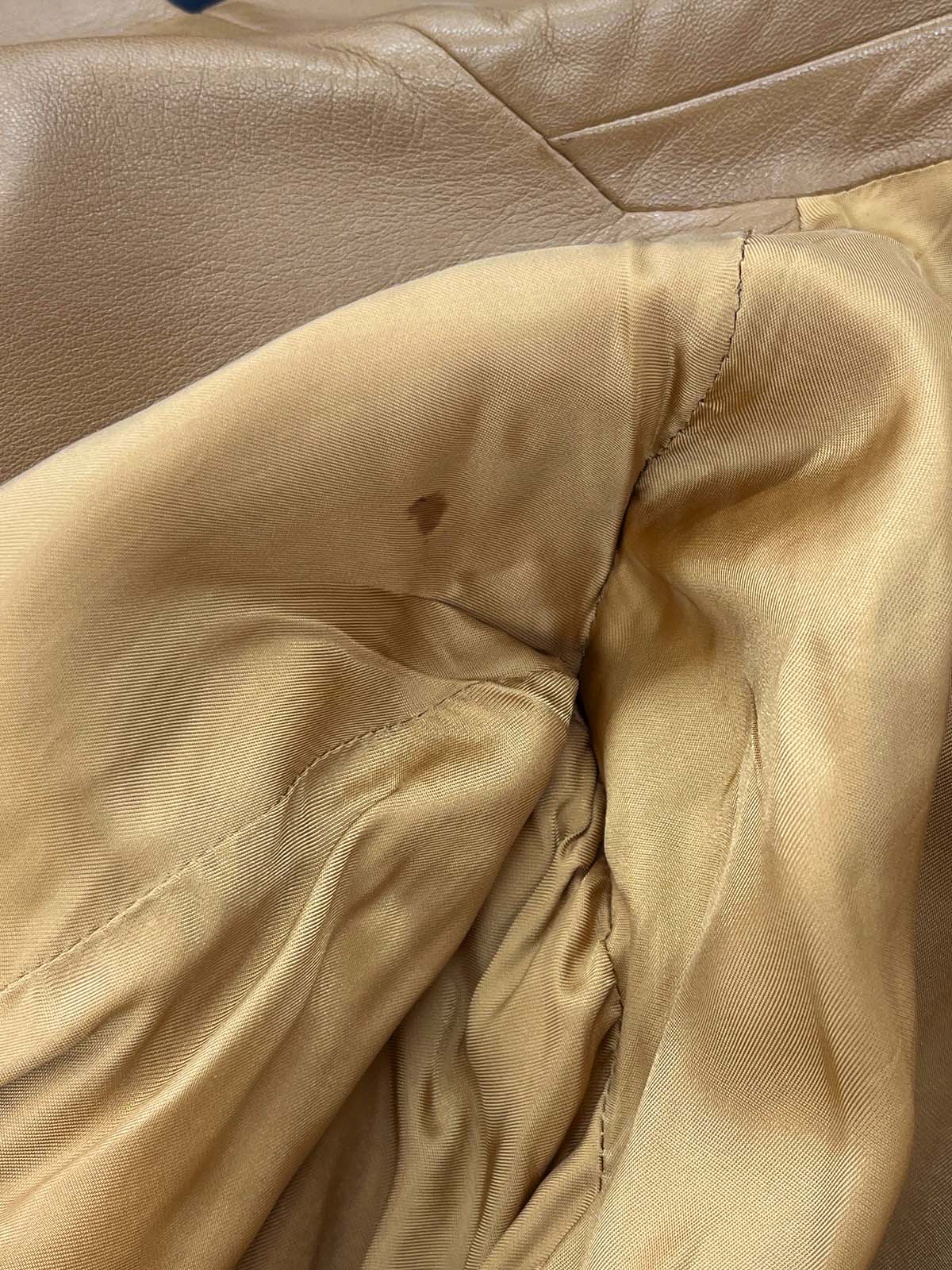 レザーロゴボタンジャケット キャメル