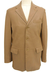 リアルレザーロゴボタンジャケット キャメル