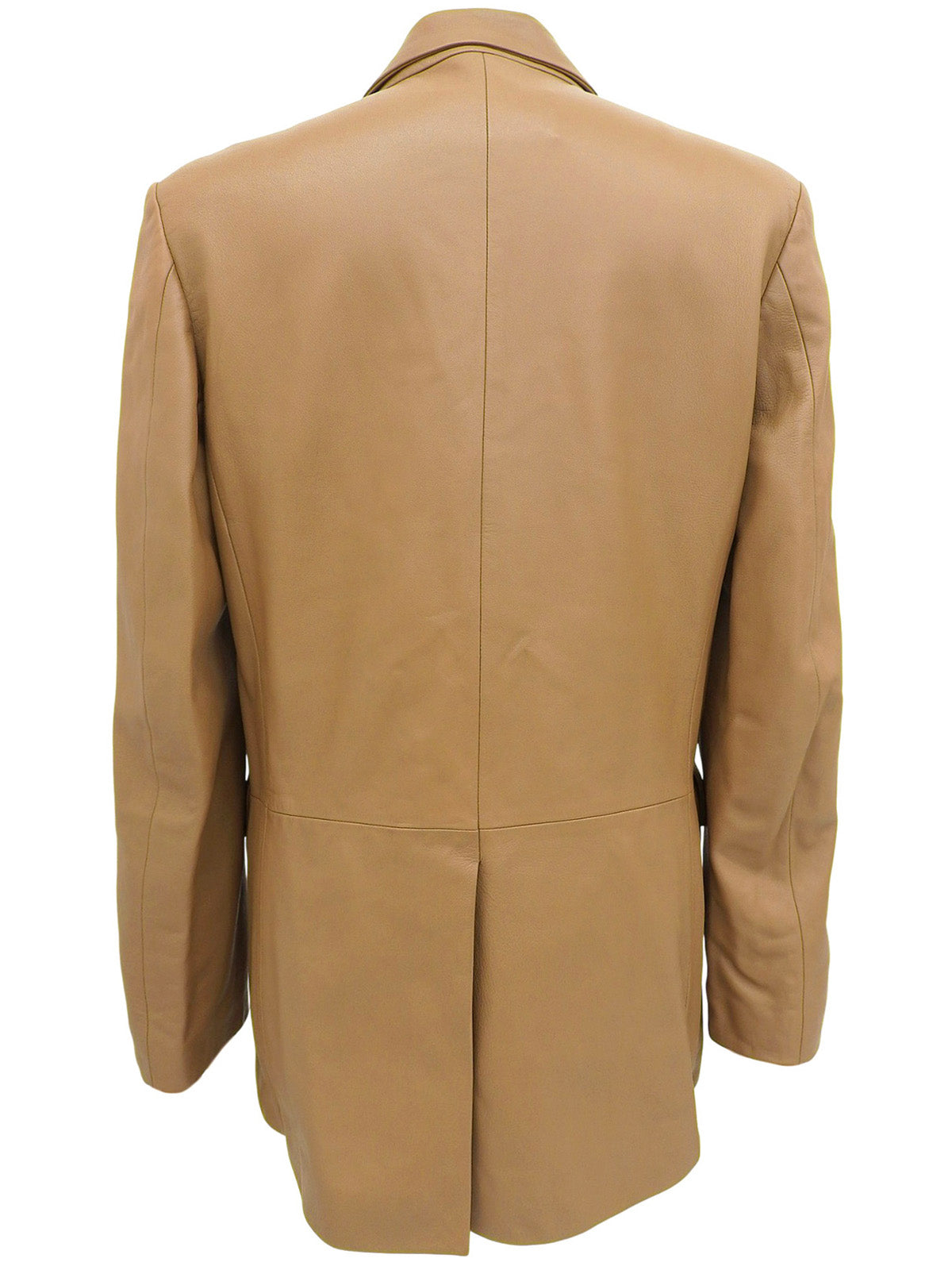 レザーロゴボタンジャケット キャメル