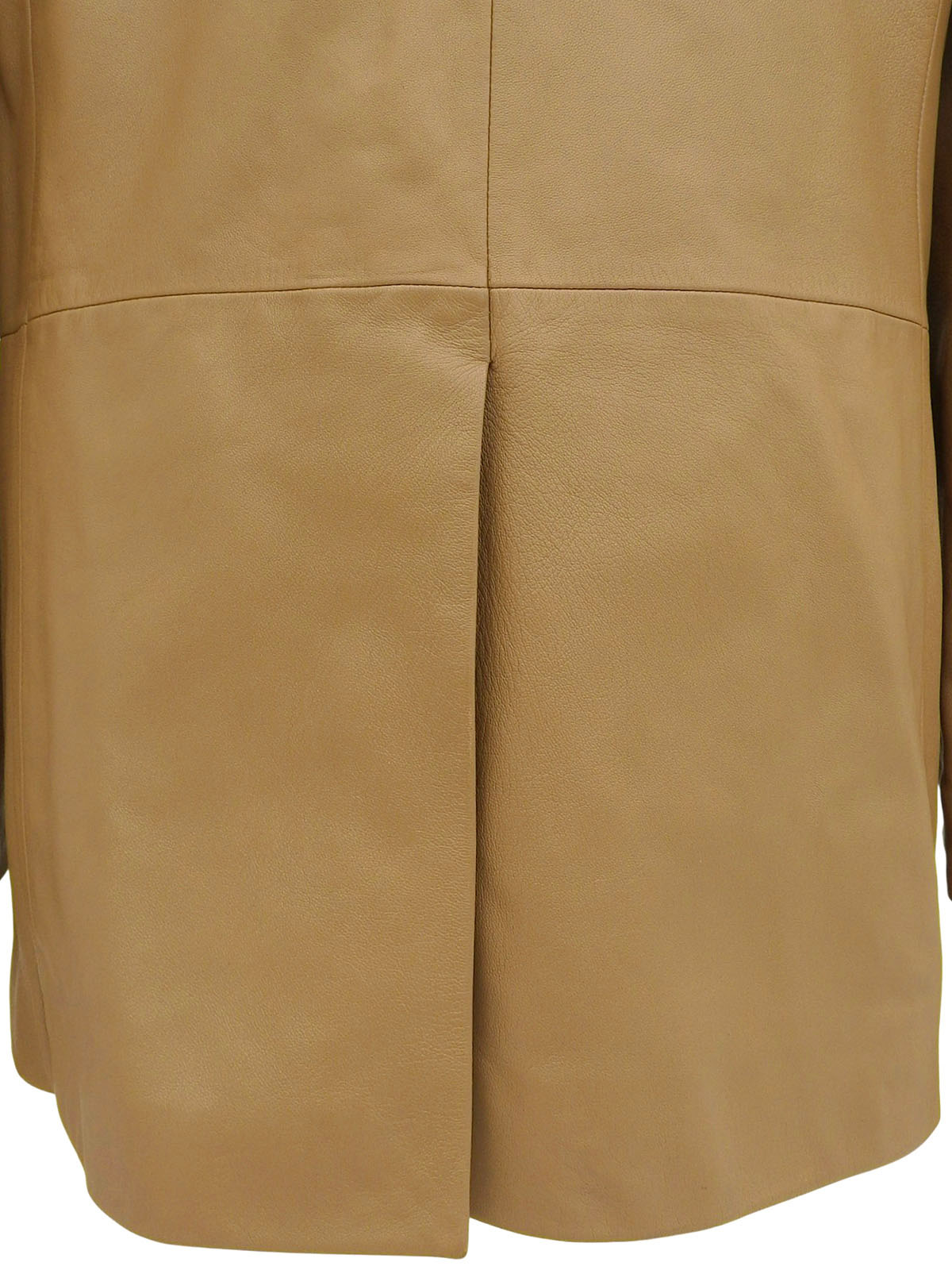 リアルレザーロゴボタンジャケット キャメル