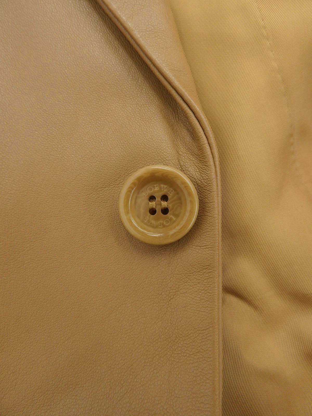 リアルレザーロゴボタンジャケット キャメル