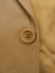 リアルレザーロゴボタンジャケット キャメル