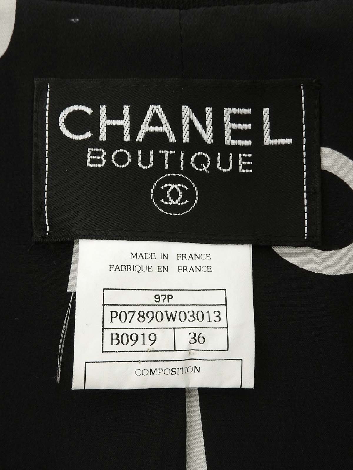 1997年製 ウールCCマークボタンジャケット ブラック