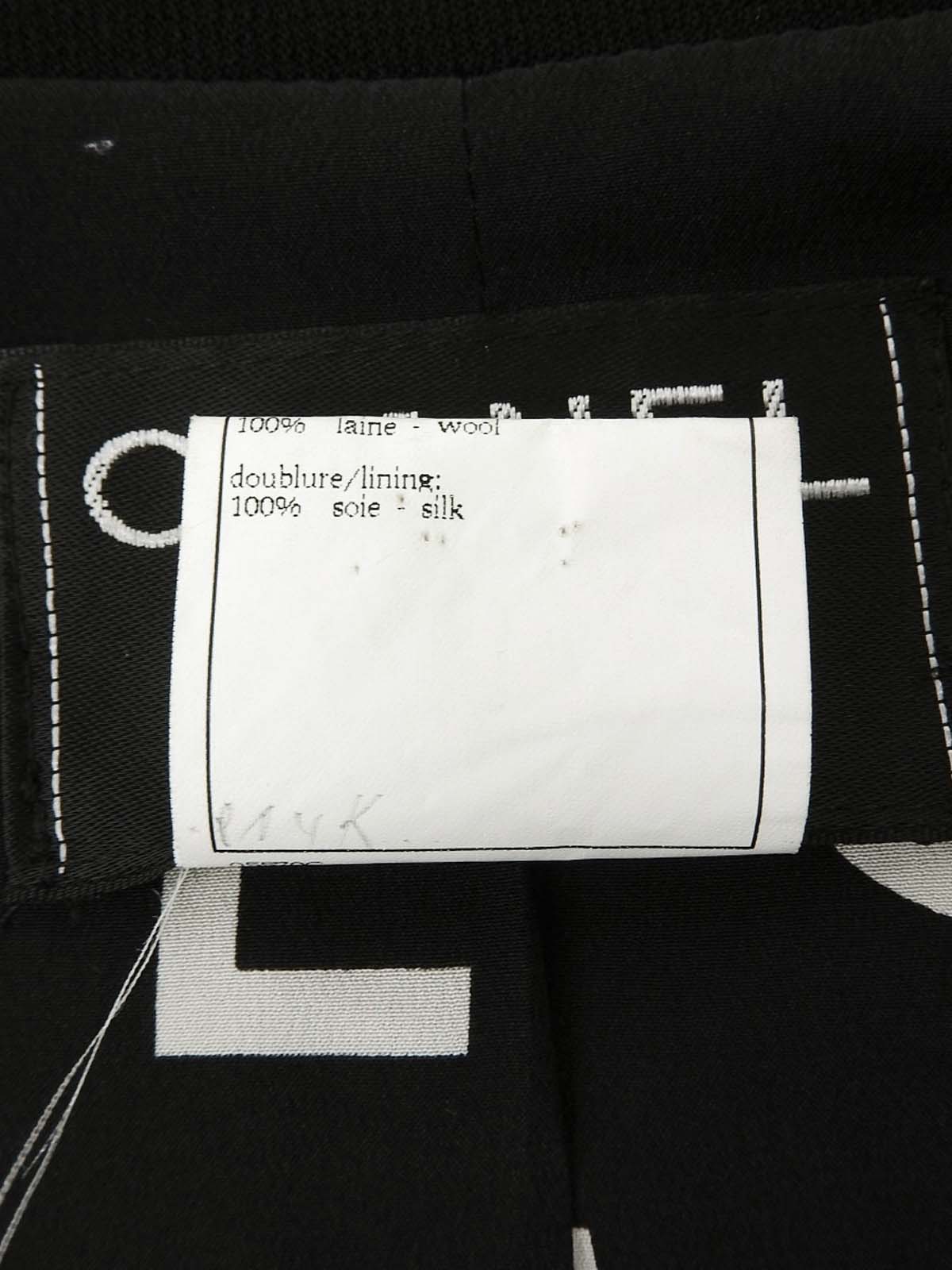 1997年製 ウールCCマークボタンジャケット ブラック